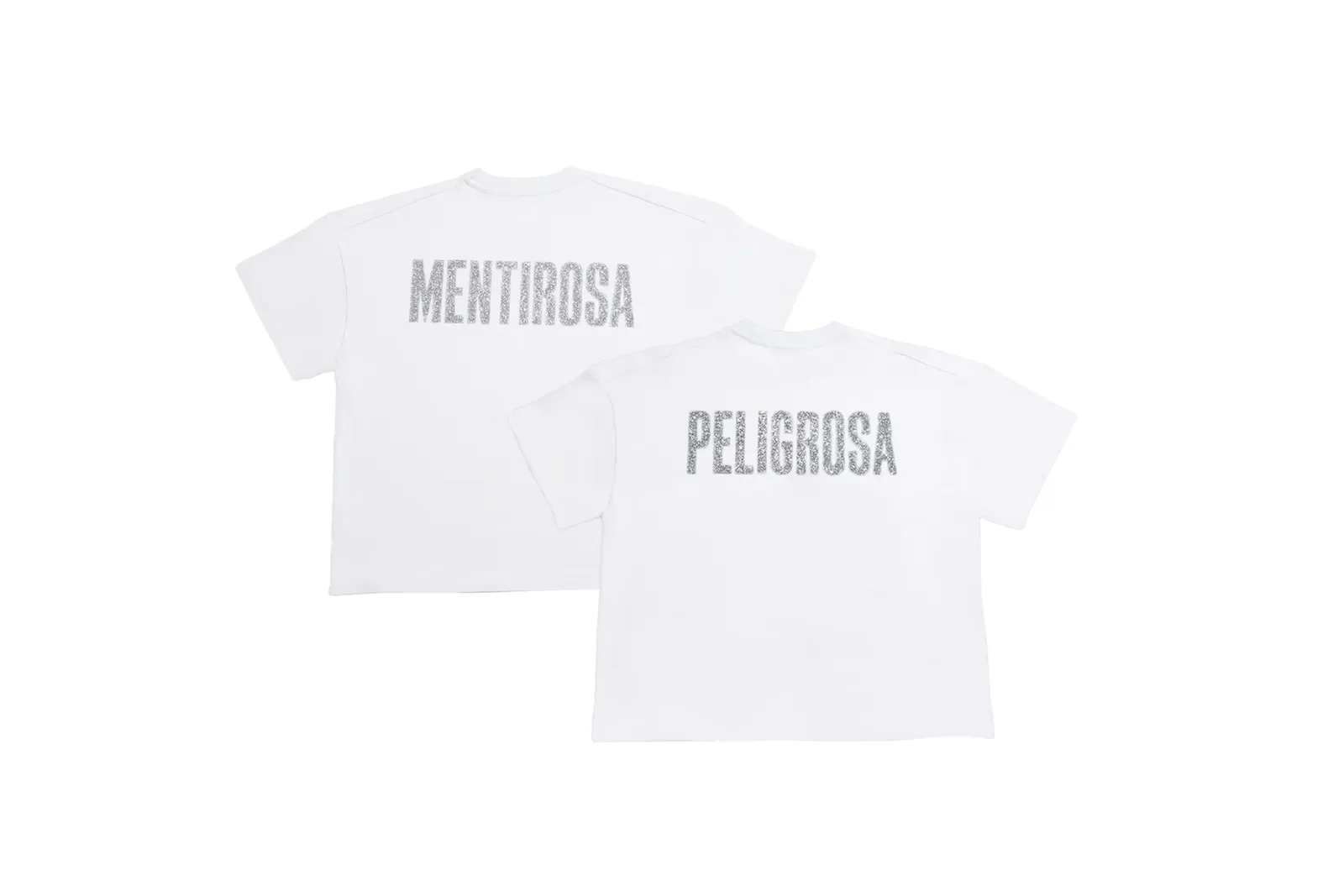 T-shirt bianca Twin Things oversize con logo collage colorato stile ritaglio anni '90